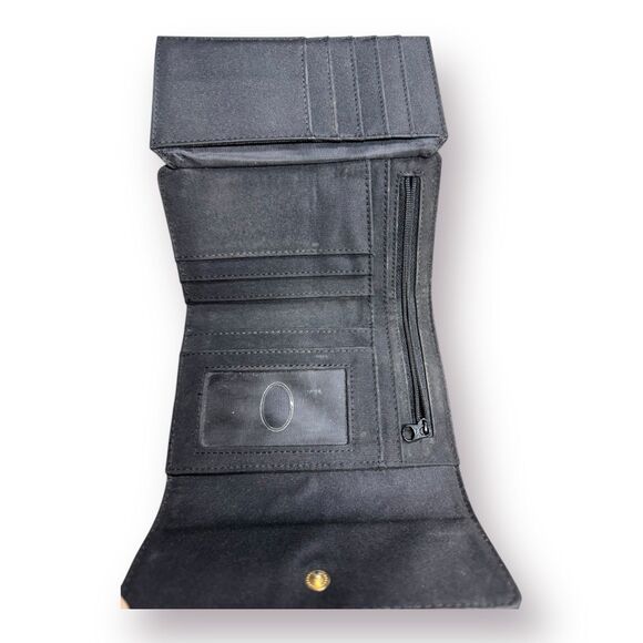 Liz Claireborne Small TriFold Wallet Gold Accents Multi Zip Wallet - Picture 3 of 5